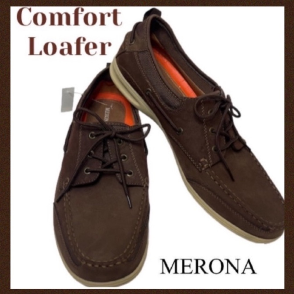 Comfort Sole Classic Brown Leather Loafer Boat Shoes Merona Dock Shoes Size 13